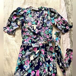 VINTAGE// SAKS FIFTH AVENUE- ADOLFO// SILK WRAP DRESS